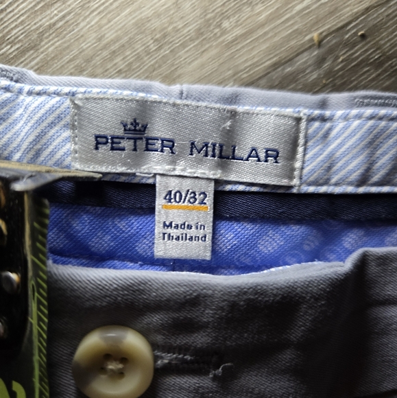 Peter Millar Golf pants 40/32 Crown logo gray stretch athletic casual EUC - Picture 5 of 10